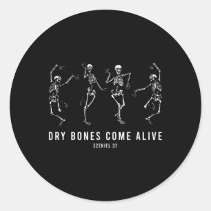 Dansend Skelet Droge Botten Komen tot Leven Christ Ronde Sticker