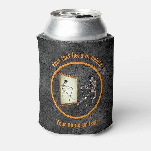 Dansend skelet gepersonaliseerd blikjeskoeler (Blikje Achterkant)