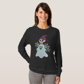 Dansend Skelet Grappige Halloween Schedel T-Shirt (Voorkant volledig)