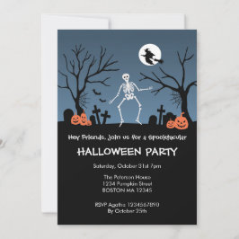 Dansend skelet Halloween-feest uitnodiging