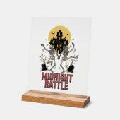 Dansend Skelet Halloween Geheime Begraafplaats Vin Acryl Bord (Hoek)