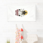 Dansend Skelet Halloween Geheime Begraafplaats Vin Spandoek (Insitu)