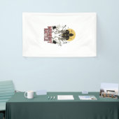 Dansend Skelet Halloween Geheime Begraafplaats Vin Spandoek (Beurs)