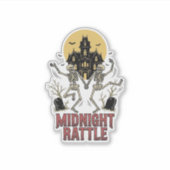 Dansend Skelet Halloween Geheime Begraafplaats Vin Sticker (Voorkant)