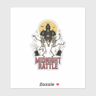 Dansend Skelet Halloween Geheime Begraafplaats Vin Sticker