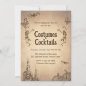 Dansend Skelet Halloween Invitation Feestdagenkaart (Voorkant)