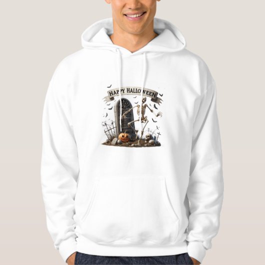 Dansend Skelet Halloween-ontwerp Hoodie (Voorkant)