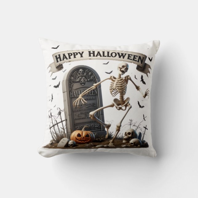 Dansend skelet Halloween-ontwerp Kussen (Voorkant)