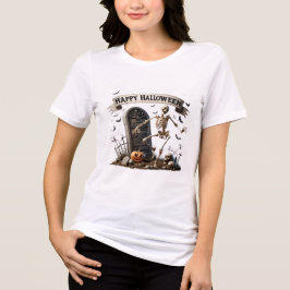 Dansend Skelet Halloween-ontwerp Tri-Blend Shirt