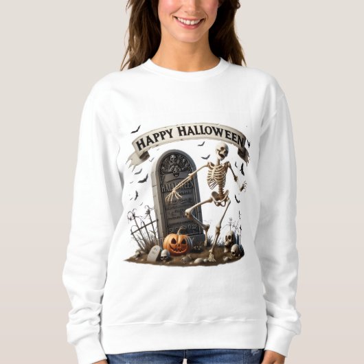 Dansend Skelet Halloween Ontwerp Trui (Voorkant)