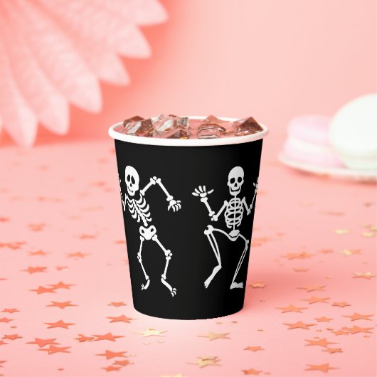 Dansend Skelet Halloween Paper Cups Papieren Bekers (Insitu)