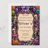 Dansend Skelet Halloween Verjaardag Kaart (Voorkant)