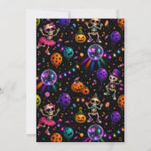 Dansend Skelet Halloween Verjaardag Kaart (Achterkant)