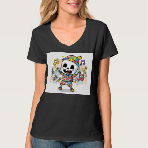 Dansend skelet met muziek t-shirt