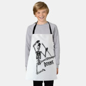 Dansend Skelet met naam Schort (Gedragen)