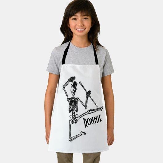 Dansend Skelet met naam Schort (Insitu)