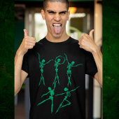 Dansend skelet met rotsachtige rommel t-shirt