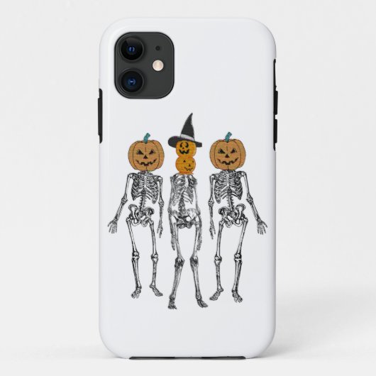 Dansend Skelet Pompoen Hoofd Grappige Halloween Case-Mate iPhone Case (Achterkant)