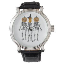 Dansend Skelet Pompoen Hoofd Grappige Halloween Horloge