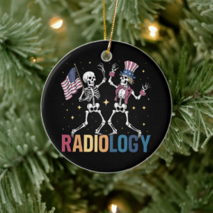 Dansend Skelet Radiologie Röntgentechniek Patriott Keramisch Ornament