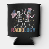 Dansend Skelet Radiologie X-ray Tech Patriottisch Blikjeskoeler (Voorkant)