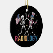 Dansend Skelet Radiologie X-ray Tech Patriottisch Keramisch Ornament (Rechts)