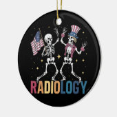 Dansend Skelet Radiologie X-ray Tech Patriottisch Keramisch Ornament (Links)