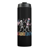 Dansend Skelet Radiologie X-ray Tech Patriottisch Thermosbeker (Voorkant)