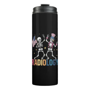 Dansend Skelet Radiologie X-ray Tech Patriottisch Thermosbeker