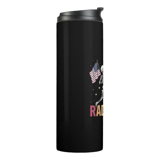 Dansend Skelet Radiologie X-ray Tech Patriottisch Thermosbeker (Gedraaid links)