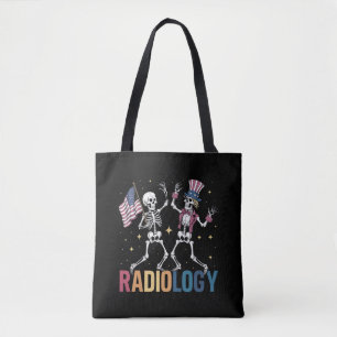 Dansend Skelet Radiologie X-ray Tech Patriottisch Tote Bag