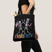 Dansend Skelet Radiologie X-ray Tech Patriottisch Tote Bag (Dichtbij)