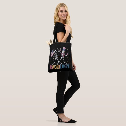 Dansend Skelet Radiologie X-ray Tech Patriottisch Tote Bag (Op model)