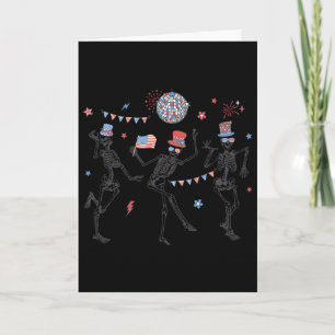Dansend Skelet Retro 4 juli Amerikaanse Vlag S Kaart