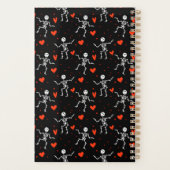 Dansend Skelet Rode Harten Liefde Grappige Hallowe Planner (Achterkant)