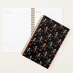 Dansend Skelet Rode Harten Liefde Grappige Hallowe Planner