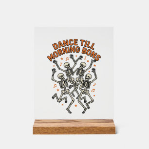 Dansend Skelet Shirt Vintage Grappig Bot Dans Kuns Acryl Bord