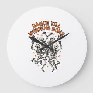 Dansend Skelet Shirt Vintage Grappig Bot Dans Kuns Grote Klok