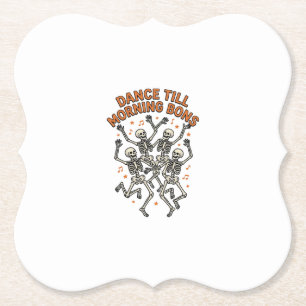 Dansend Skelet Shirt Vintage Grappig Bot Dans Kuns Kartonnen Onderzetters