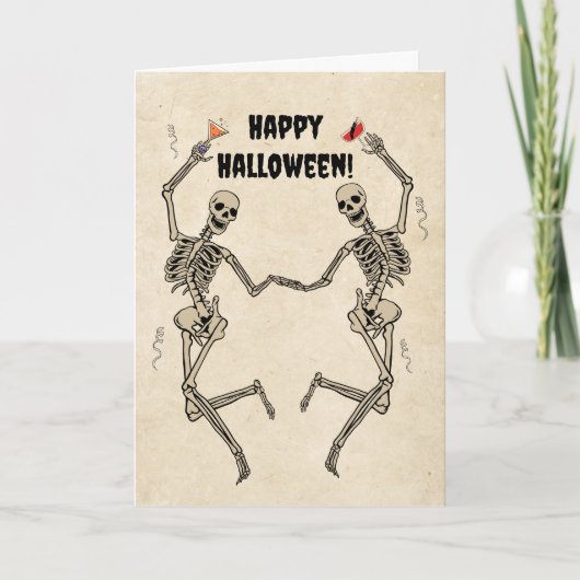  dansend skelet Spooky Gothic Kaart (Voorkant)