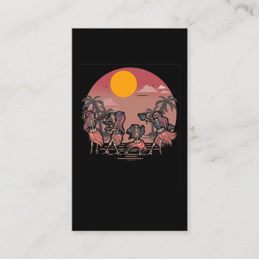 Dansend Skeleton Aloha Women Hawaï Visitekaartje (Voorkant)