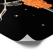 Dansend Skeleton Ballerina Ballet Dance Halloween Poster (Hoek)