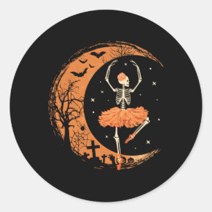 Dansend Skeleton Ballerina Ballet Dance Halloween Ronde Sticker