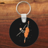 Dansend Skeleton Ballerina Ballet Dance Halloween Sleutelhanger (Voorkant)