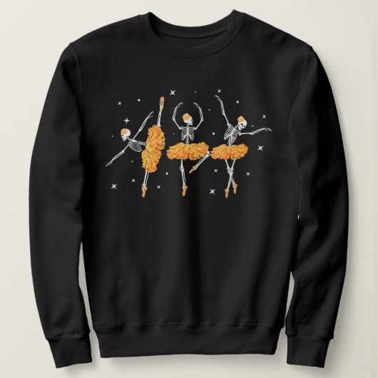 Dansend Skeleton Ballerina Ballet Dance Halloween Trui (Design voorkant)