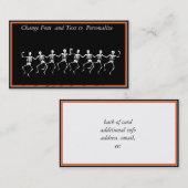 Dansend Skeleton Botten Visitekaartje (Voorkant / Achterkant)