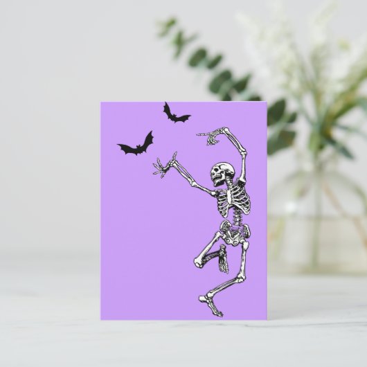 Dansend Skeleton Briefkaart (Staand voorkant)