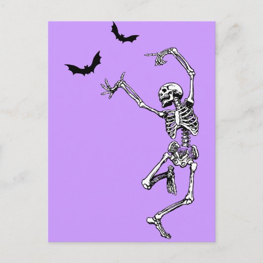 Dansend Skeleton Briefkaart (Voorkant)
