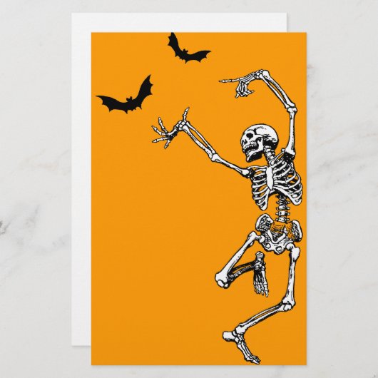 Dansend Skeleton Briefpapier (Voorkant / Achterkant)