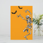 Dansend Skeleton Briefpapier (Staand voorkant)